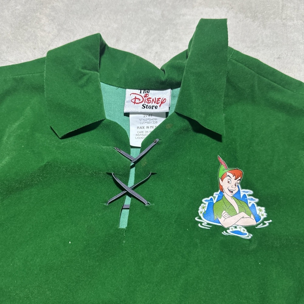 Disney Store Peter Pan Halloween Dress Up Velvet Costume Top & Pants Size 2-4T - Picture 2 of 8